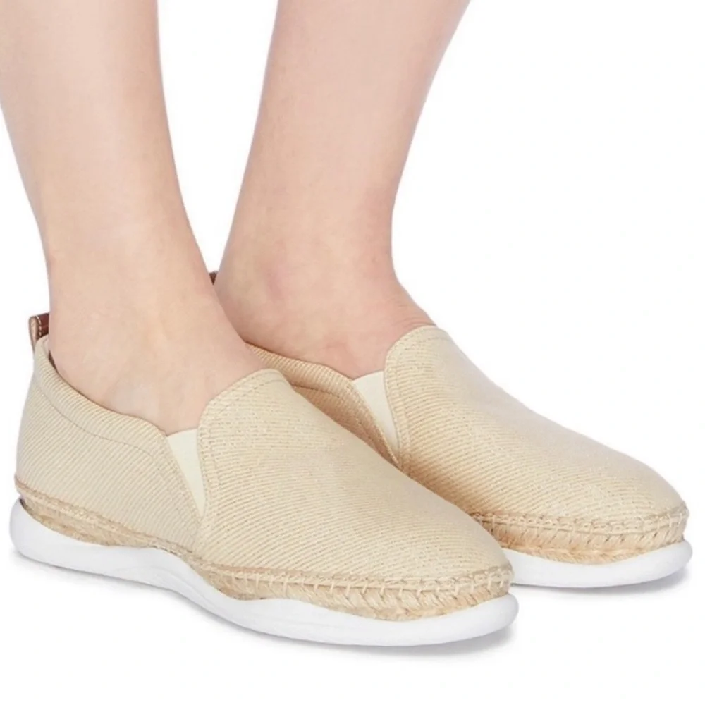 Sam Edelman Kassie Naturak espadrille accents rubber soles slip on shoes 9.5‎ M